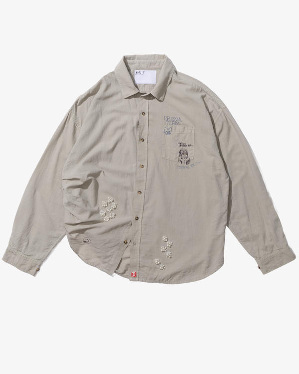 Paly_PALY - Men's Eternal Youth Oversized Dress Shirt  - (Grey)_SHIRTS