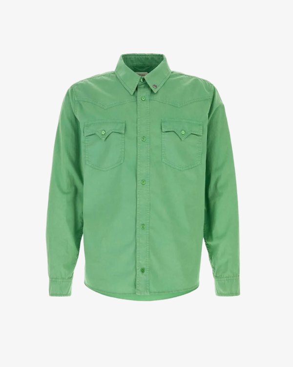 VERSACE_VERSACE - Men's Informal Shirt Cotton Fabric - (Green)_SHIRTS