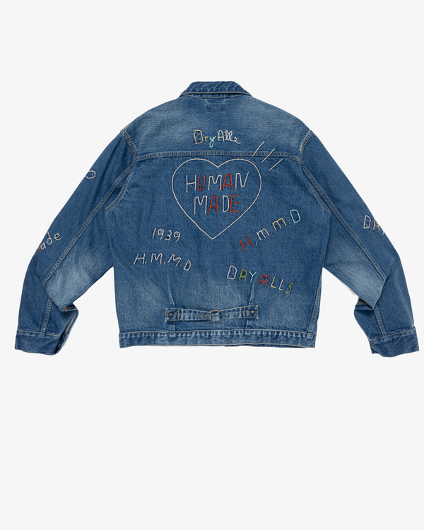HUMAN MADE  - Men's Embroidered Denim Work Jacket - (Indigo)