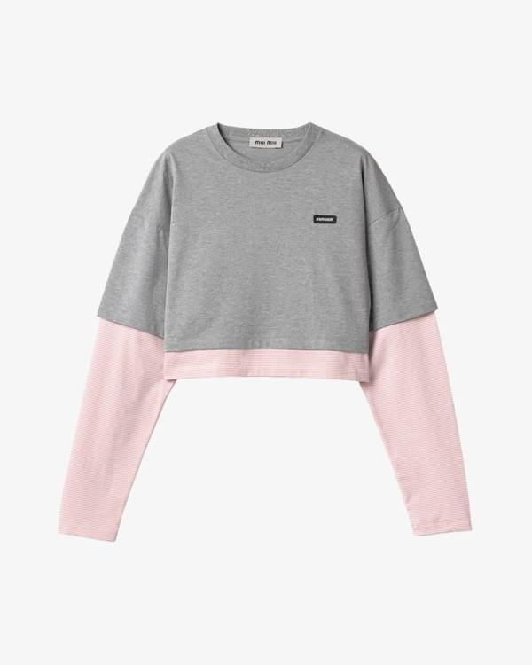 MIU MIU - Women's Jersey Layers Tees - (Grey)