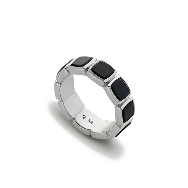 Tom Wood_Tom Wood - Cushion Band Polished Onyx_RINGS