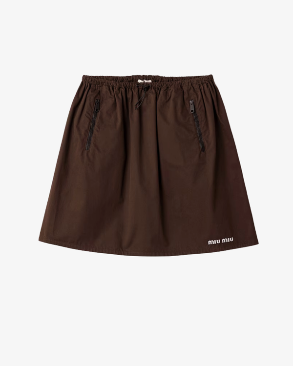 MIU MIU - Women's Gabardine Old Skirts - (Brown)