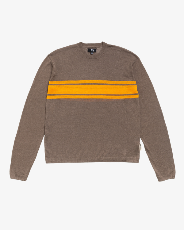 Stüssy - Men's Striped Long Sleeve Sweater - (Brown)