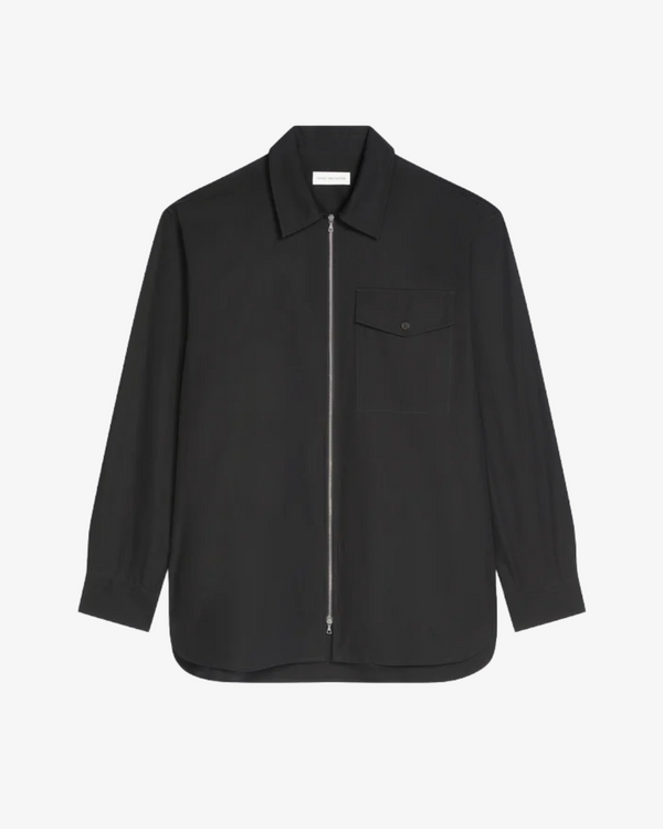 DRIES VAN NOTEN - Men's Cotton Zipped Shirt - (Black900)
