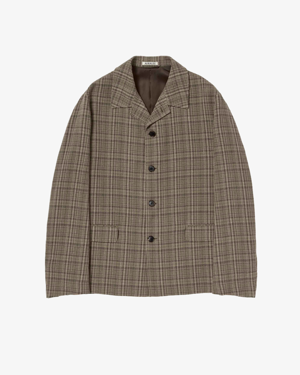 AURALEE - Men's Silk Linen Nep Check Jacket - (Checks)