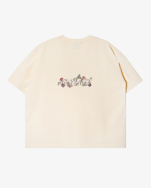 AGAINST LAB  - Men's Washed Butterfly Tee - (Cream)