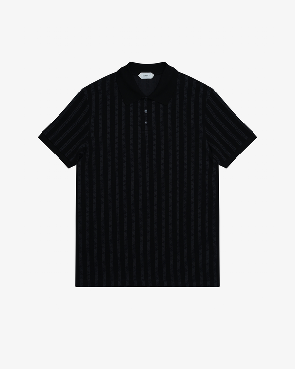 VERSACE - Men's Polo Cotton Greca Jacquard Piquet - (Stripes)
