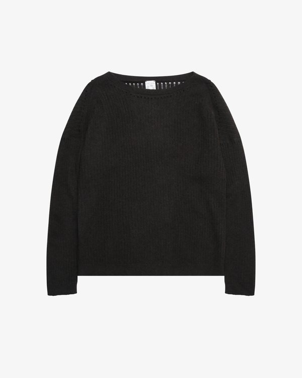 JAN JAN VAN ESSCHE - Men's Knitted Boat Neck Sweater - (Dark Brown)