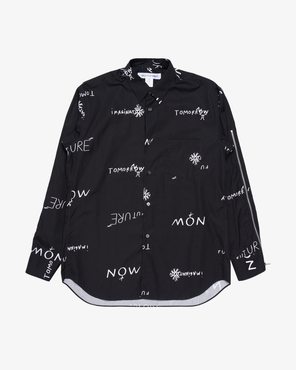 CDG Shirt - Men's Printed Cotton Poplin - (Black)