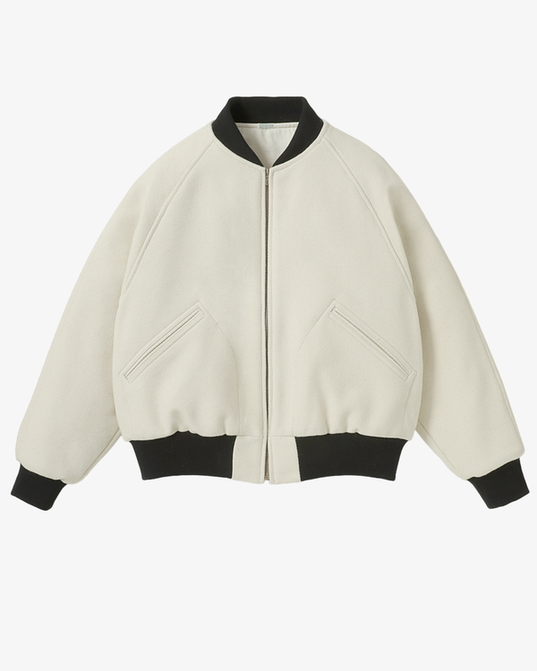 A.Presse - Men's Rigid High Twist Cashmere Melton Award Jacket - (White)