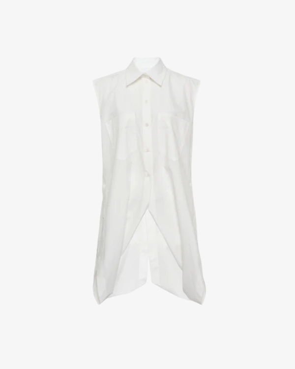 LITKOVSKA - Women's Deconstructed Woоl Blend Shirt - (White)