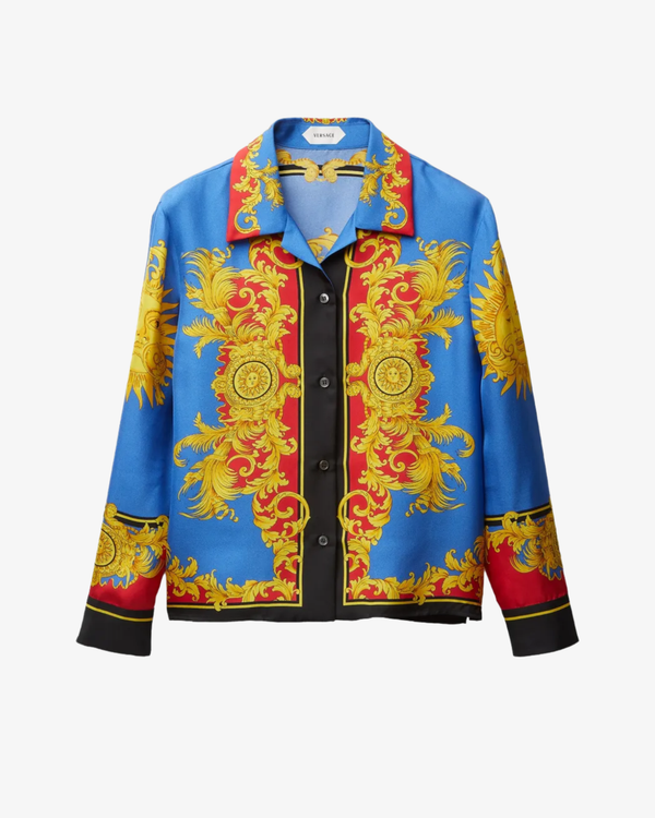 VERSACE_VERSACE - Women's Informal Shirt Silk Twill Print The Sun - (Blue)_SHIRTS