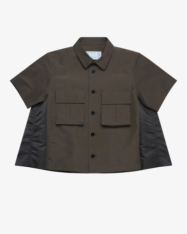 SACAI - Women's Grosgrain Bonding X Nylon Twill Shirt - (Brown)