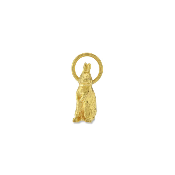 Bunney_Bunney - Small Standing Rabbit Charm - (Yellow Gold)_PENDANTS
