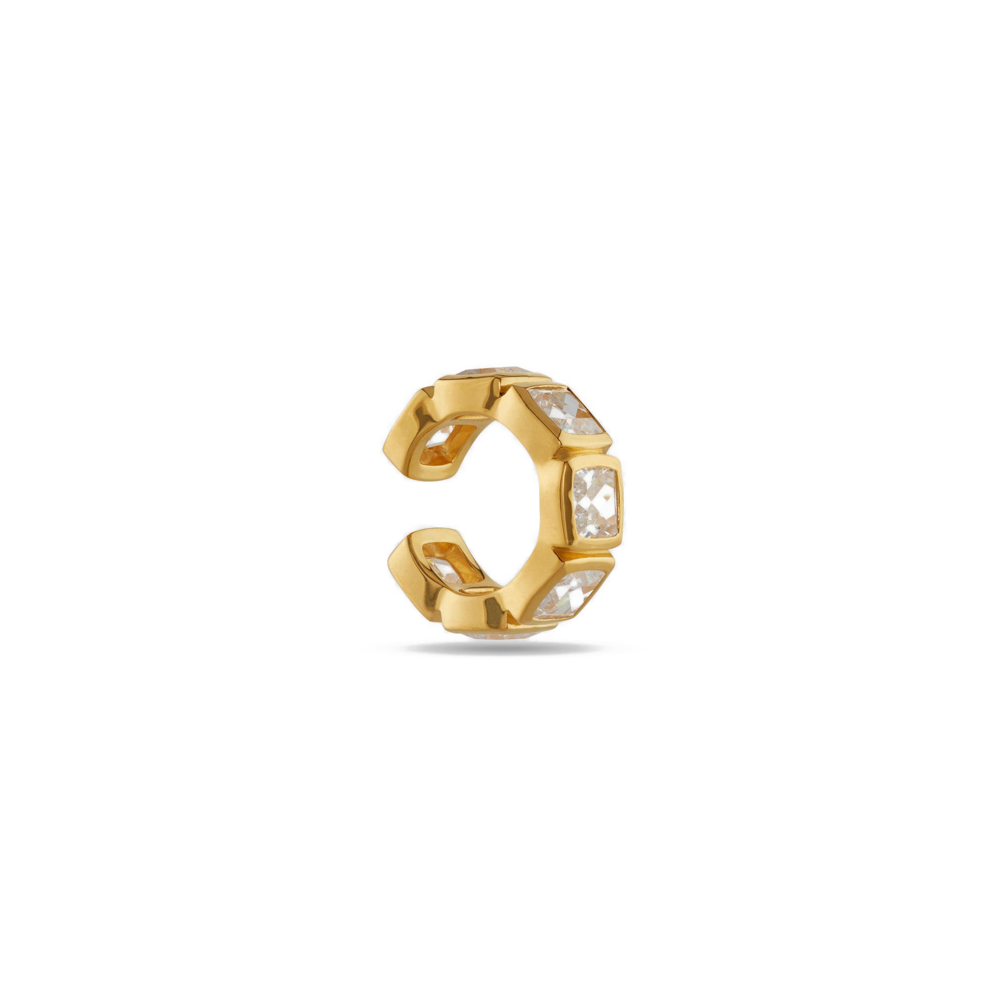 TOM WOOD: Gold Plated & Zirconia Cushion Ear Cuff | DSMS E-SHOP