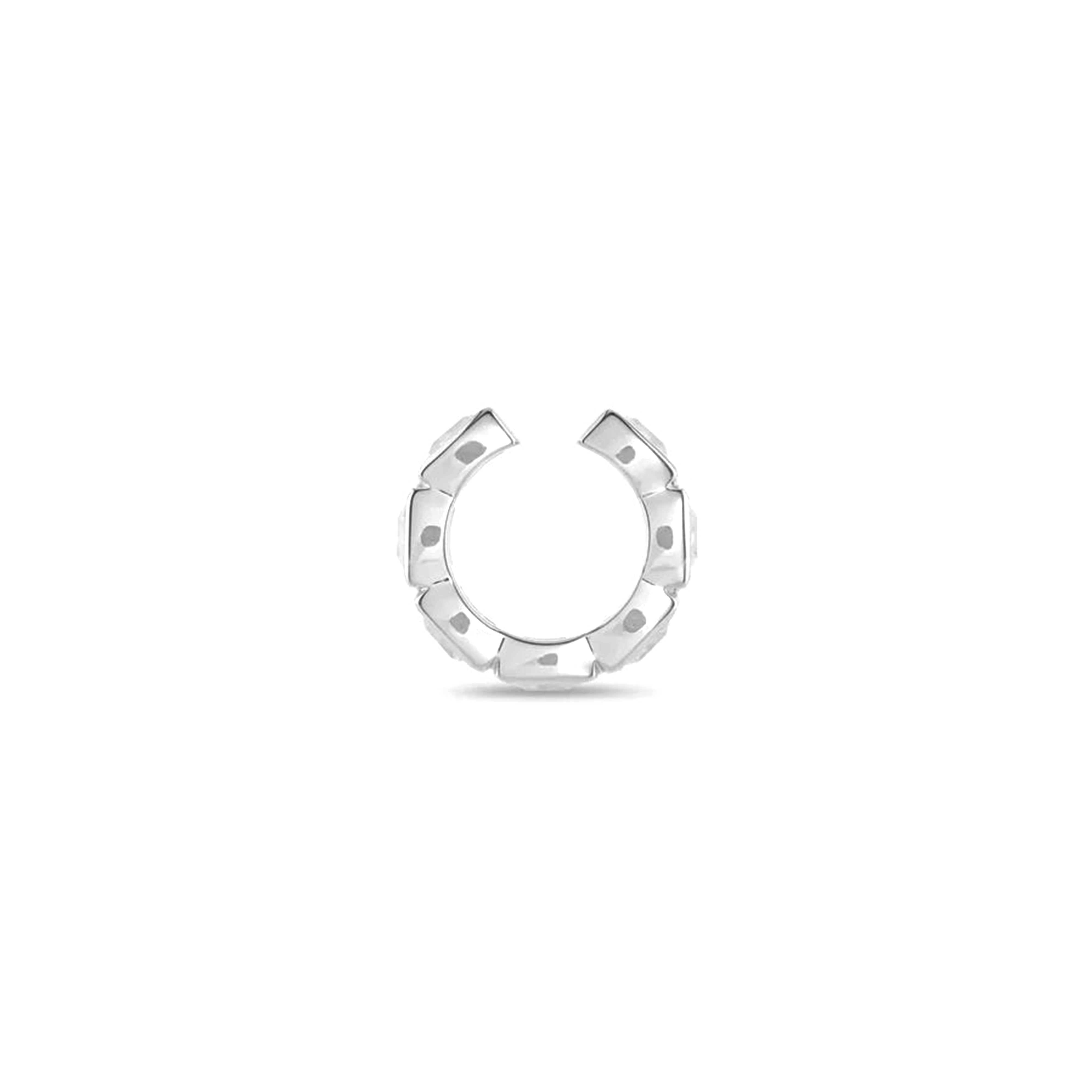 TOM WOOD: Silver & Zirconia Cushion Ear Cuff | DSMS E-SHOP
