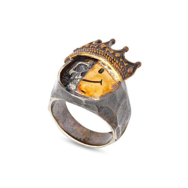 13 LUCKY MONKEY - Biggie Smiley Crown Signet