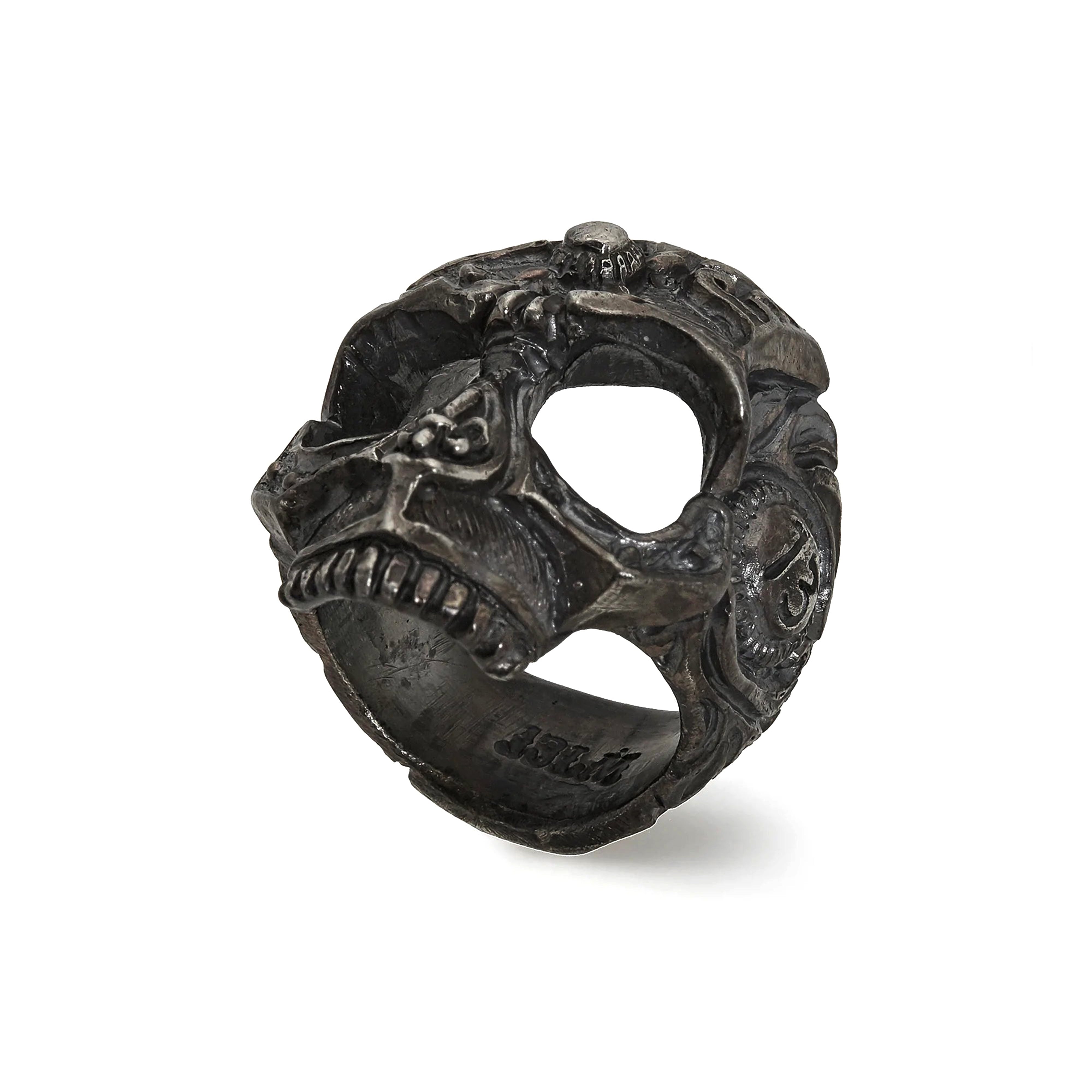 Mens black skull on sale ring