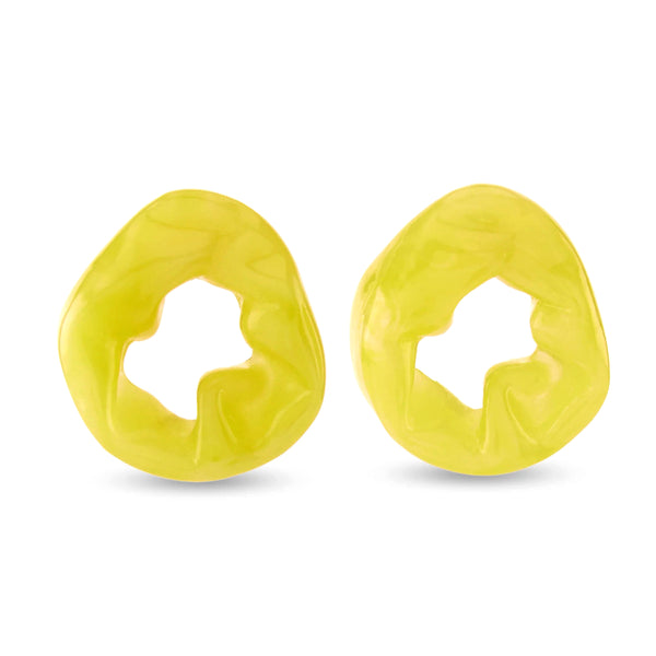 COMPLETEDWORKS - Yellow Scrunch Resin Earrings in Yellow Resin