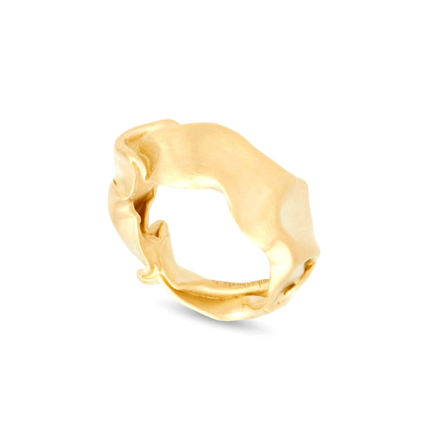 Completedworks_COMPLETEDWORKS - Gold Crunched Ring_RINGS