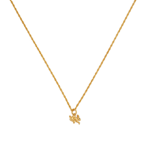 Patcharavipa_PATCHARAVIPA - DSM Exclusive Tiny Black Eye Rabbit Necklace - (Yellow Gold)_NECKLACES