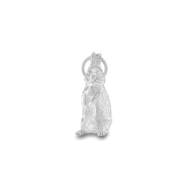 BUNNEY - Standing Rabbit Charm - (Silver)