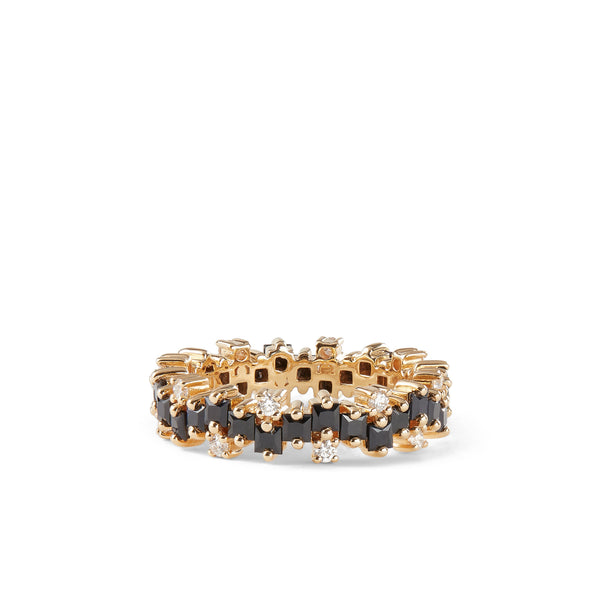 Suzanne Kalan_SUZANNE KALAN - Women's Black Sapphire & Diamond Band - (Yellow Gold)_RINGS