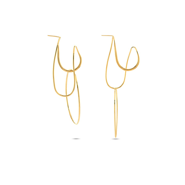 Bar Jewellery_BAR JEWELLERY - Brass Opposing Forms Earrings_EARRINGS