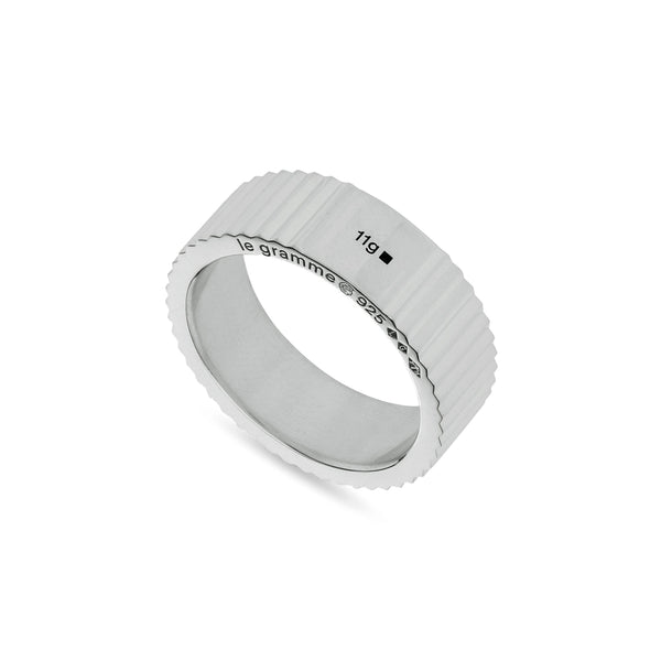 Le Gramme_LE GRAMME - 11g Guilloche Vertical Ring Silver_RINGS