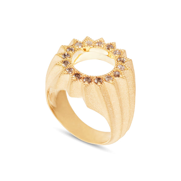 Nada Ghazal_NADA GHAZAL - Power of Light Open Grey Diamond Lotus Ring_RINGS