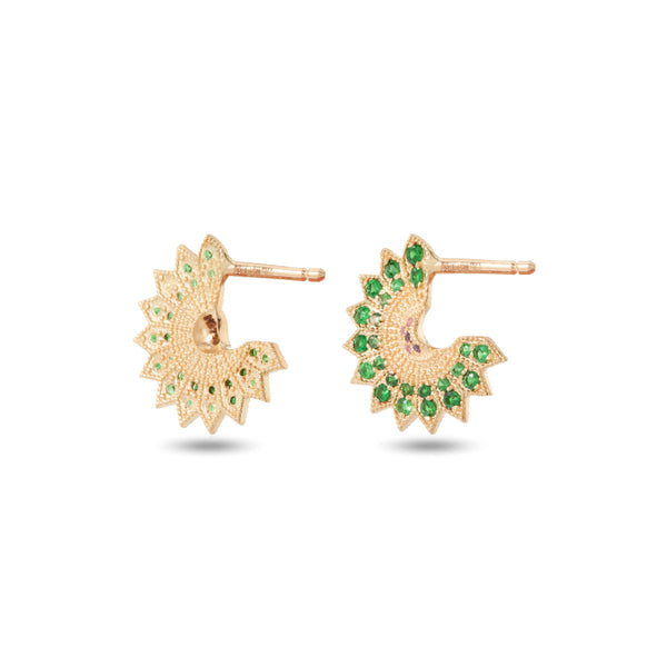 Nada Ghazal_NADA GHAZAL - Power of Light Small Lotus Tsavourite Earrngs_EARRINGS
