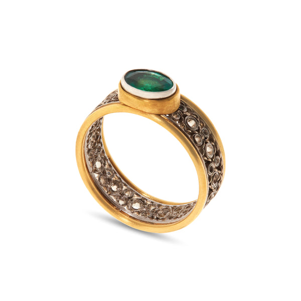 Nikolle Radi_NIKOLLE RADI - Emerald Platinum and Emerald Band Ring_RINGS