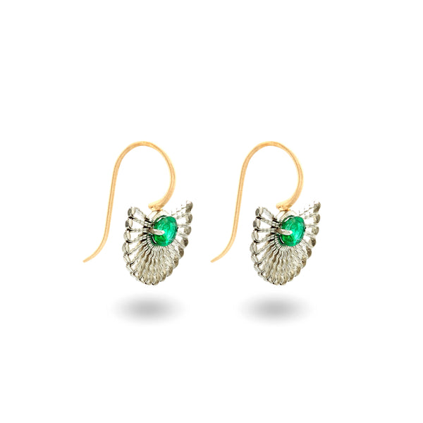 Nikolle Radi_NIKOLLE RADI - Green Tourmaline Fan Earrings Yellow Gold_EARRINGS