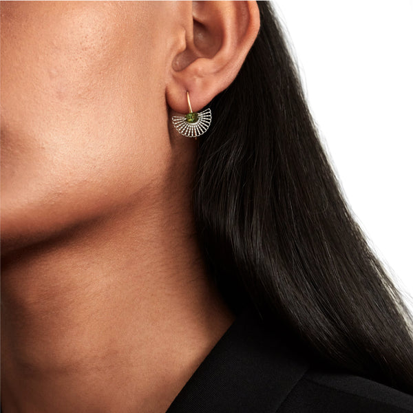 Nikolle Radi_NIKOLLE RADI - Green Tourmaline Fan Earrings Yellow Gold_EARRINGS