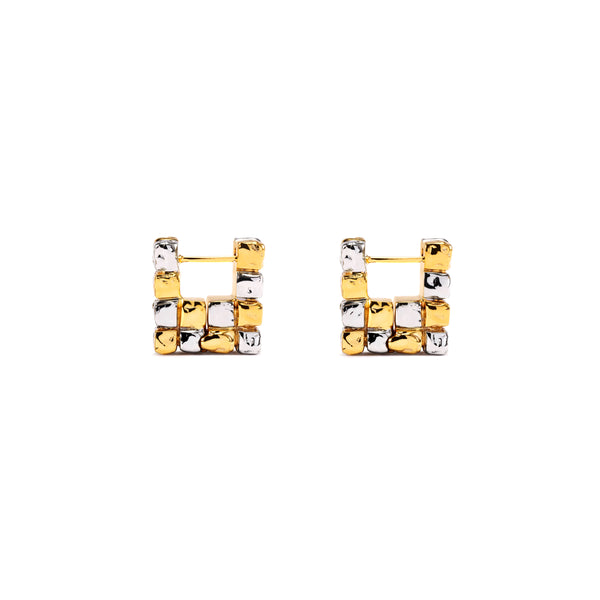 PATCHARAVIPA - Grid Earrings III - (Yellow Gold)