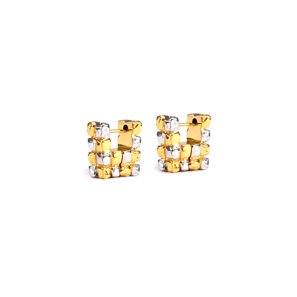 Patcharavipa_PATCHARAVIPA - Grid Earrings III - (Yellow Gold)_EARRINGS