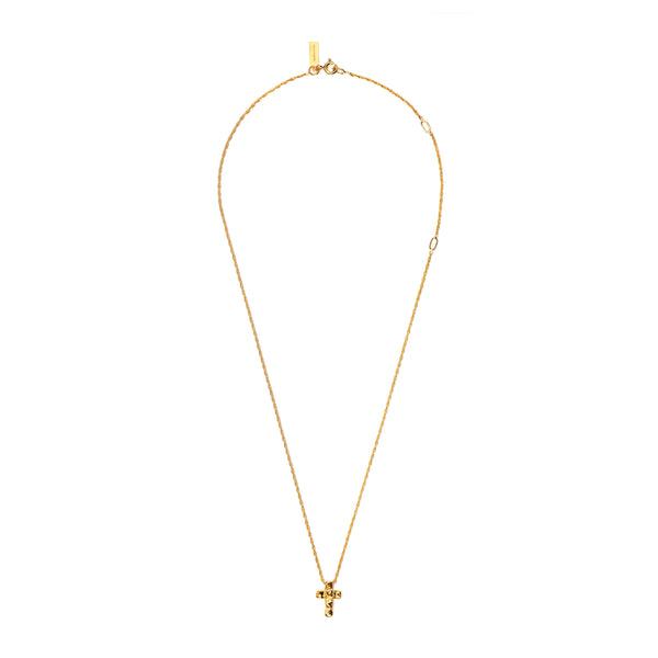 Patcharavipa_PATCHARAVIPA - Grid Cross Necklace - (Yellow Gold)_NECKLACES