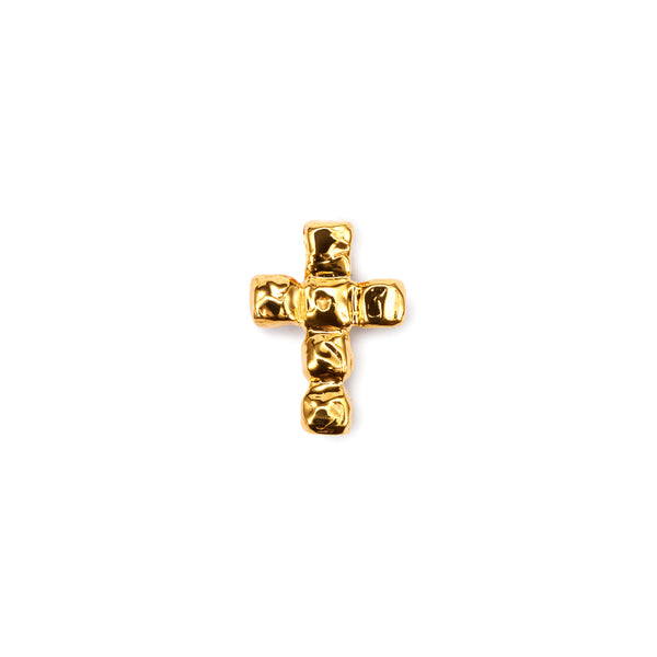 Patcharavipa_PATCHARAVIPA - Grid Cross Necklace - (Yellow Gold)_NECKLACES