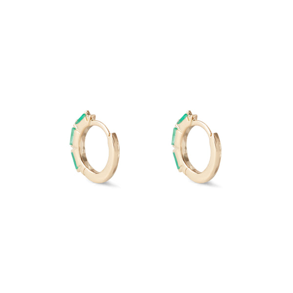 Suzanne Kalan_SUZANNE KALAN - Women's Emerald Bag Huggie Earrings - (Yellow Gold)_EARRINGS