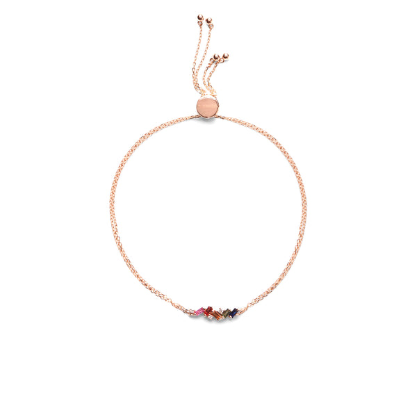 SUZANNE KALAN - Women's Rainbow Sapphire Pully Bracelet - (Rose Gold)