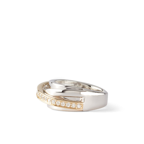 Tom Wood_TOM WOOD - Orb Ring Slim Duo Diamond - (Silver/Yellow Gold)_RINGS