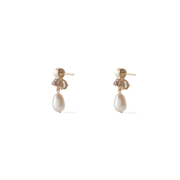 Completedworks_COMPLETEDWORKS - Pearl Purple Drop Earrings - (Yellow Gold)_EARRINGS