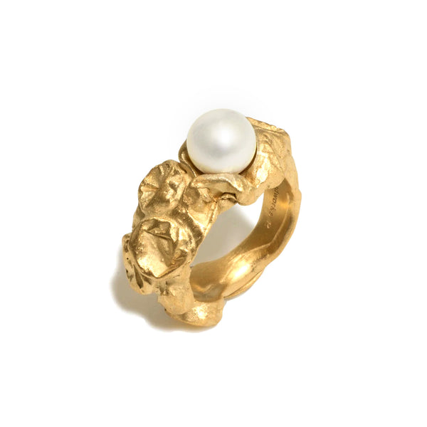 Completedworks_COMPLETEDWORKS - Crushed Pearl Ring - (Gold)_RINGS