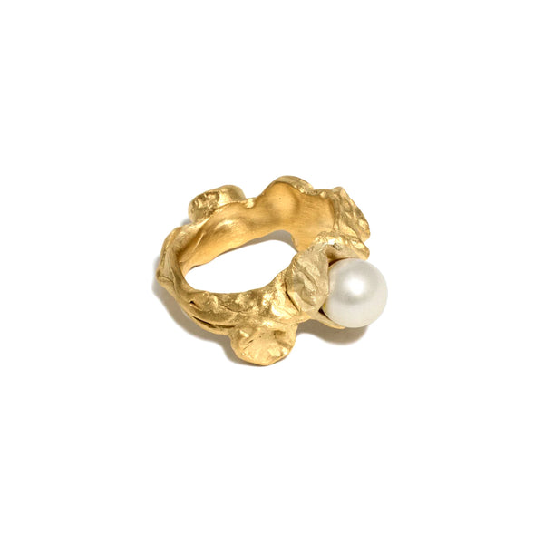 Completedworks_COMPLETEDWORKS - Crushed Pearl Ring - (Gold)_RINGS