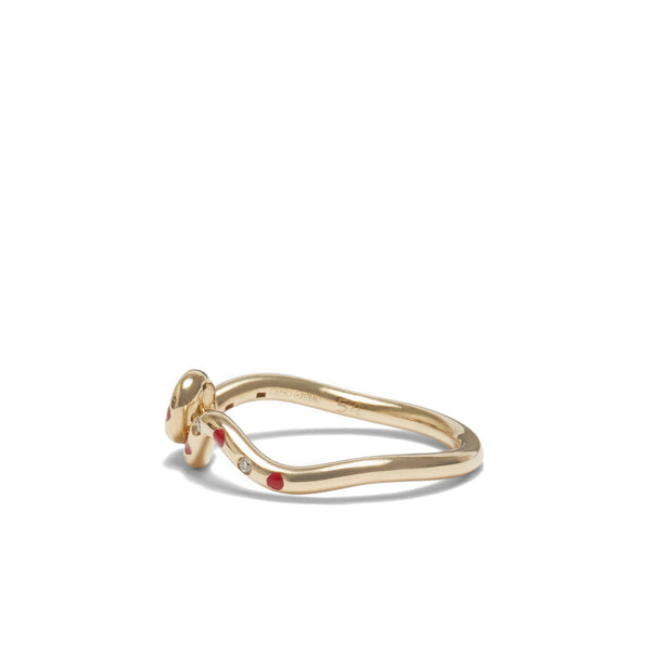 Bea Bongiasca_Bea Bongiasca - Gold Wave Ring - (Red)_RINGS