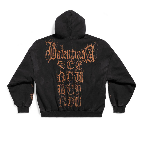 Balenciaga_BALENCIAGA - Men's Heavy Metal Molleton Hoodie - (1055 WASHED BLACK)_HOODIE