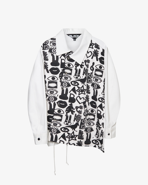 Black Comme des Garçons - Men's Side Button Print Jacket - (Print)
