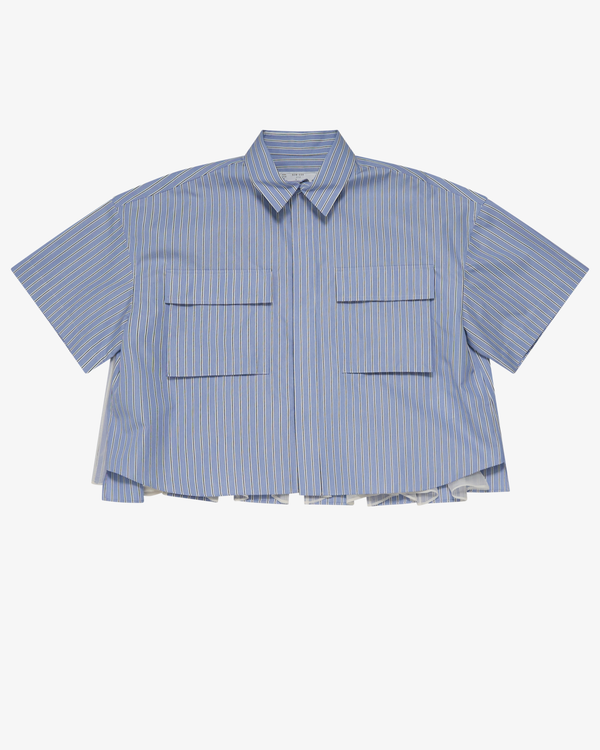 SACAI - Women's Cotton Poplin Shirt - (Stripes)