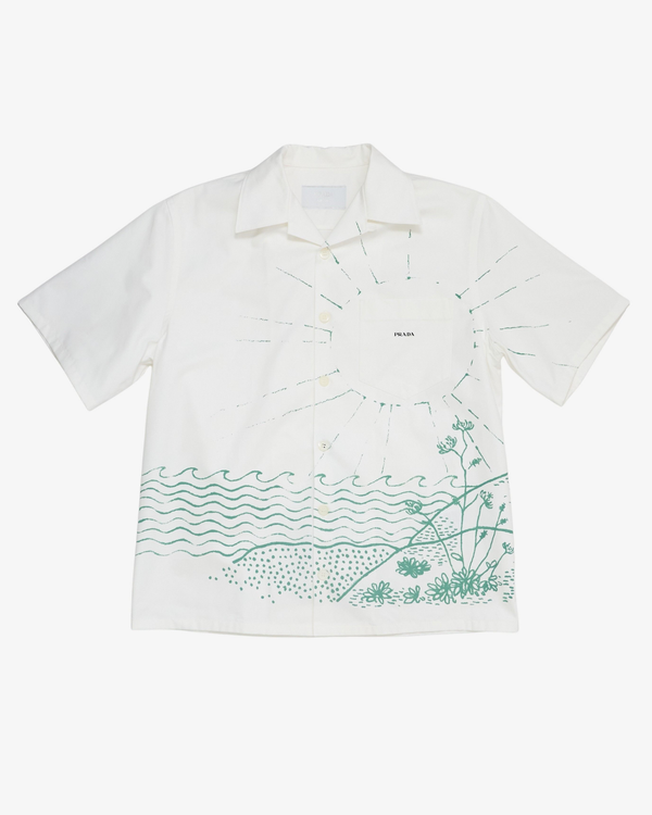 Prada - Men's Popeline Wave Shirt - (White)