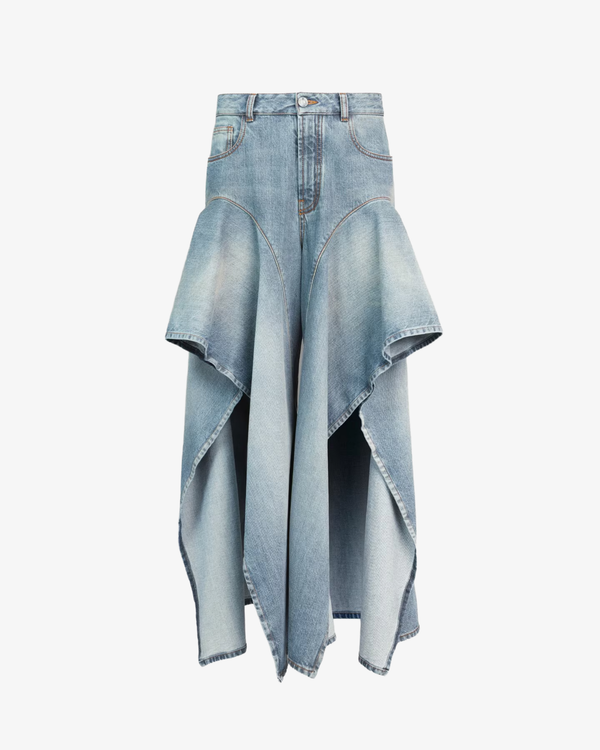 Azzedine Alaia_ALAÏA - Women's Ruffle Pants - (Denim)_JEANS